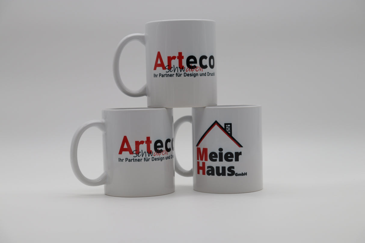 Hochwertige Tasse mit Firmenlogo / Bild - Ab 2,90€/Tasse